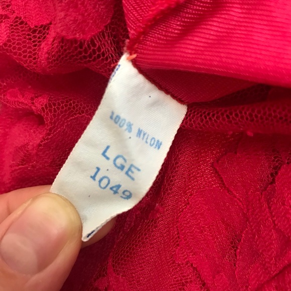Vintage Red Lace Bob Mackie Snap-crotch Teddie - Picture 7 of 9